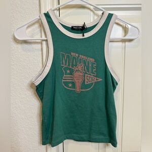 Nasty Gal Green Sleeveless Tank Racer Back